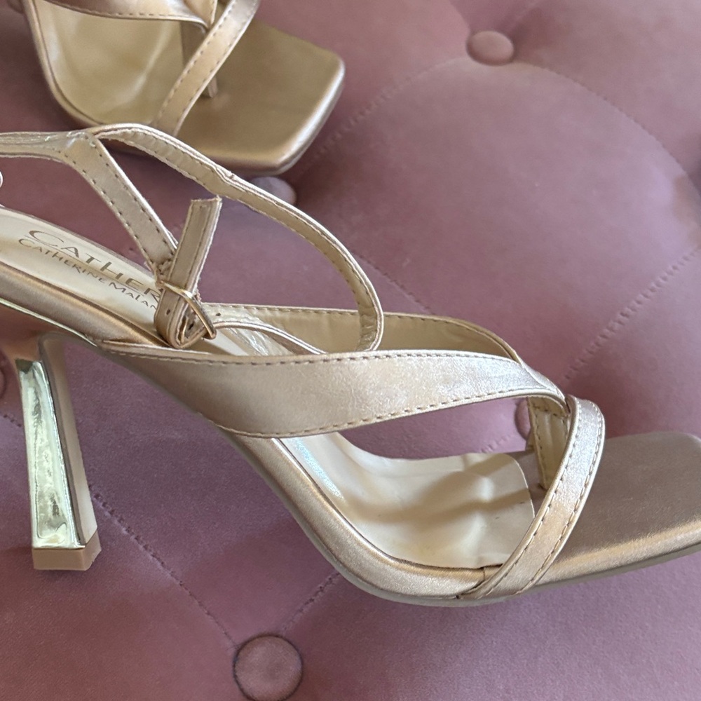 Catherine Malandrino Rose Gold Strappy Heels